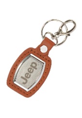Брелок "Jeep" коричневая кожа
